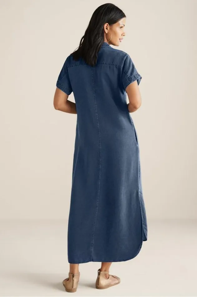 Women Je Veux Midi Shirtdress Denim Blue Soft Surroundings Dresses Women Je Veux Midi Shirtdress Denim Blue Soft Surroundings Dresses