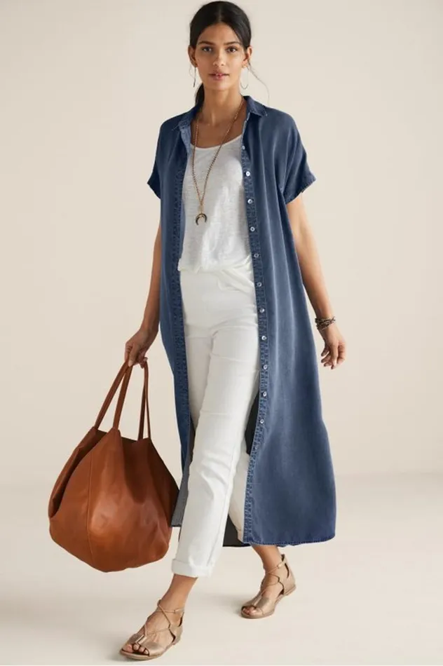Women Je Veux Midi Shirtdress Denim Blue Soft Surroundings Dresses Women Je Veux Midi Shirtdress Denim Blue Soft Surroundings Dresses