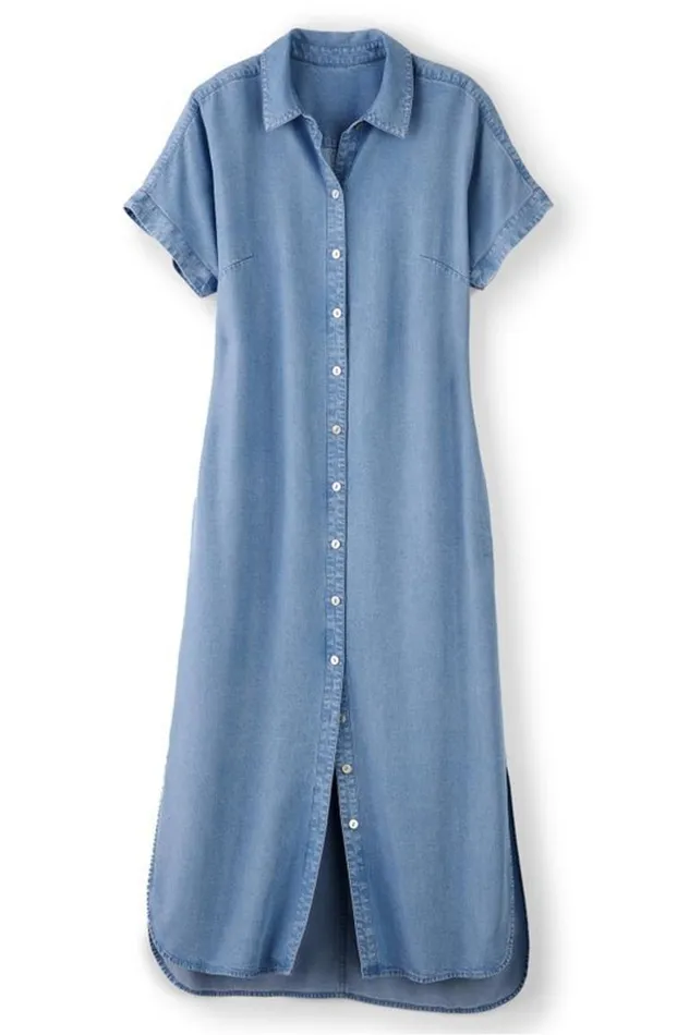Women Je Veux Midi Shirtdress Denim Blue Soft Surroundings Dresses Women Je Veux Midi Shirtdress Denim Blue Soft Surroundings Dresses