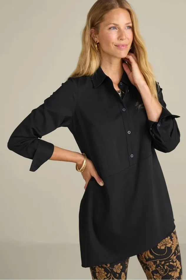 Women Jeanne Asymmetrical Tunic Black Soft Surroundings Tops