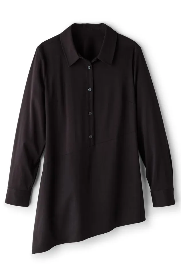 Women Jeanne Asymmetrical Tunic Black Soft Surroundings Tops Women Jeanne Asymmetrical Tunic Black Soft Surroundings Tops