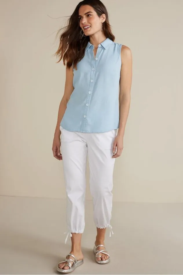 Women Jennifer Tencel Tank Light Chambray Soft Surroundings Tops Women Jennifer Tencel Tank Light Chambray Soft Surroundings Tops