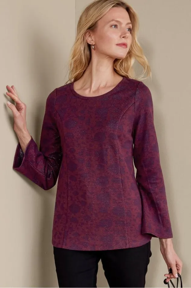 Women Jeri Jacquard Top Multi Floral Soft Surroundings Tops