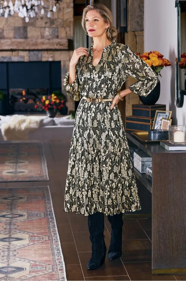 Women Jobelle Shimmer Midi Dress Foil Garden Soft Surroundings Dresses Women Jobelle Shimmer Midi Dress Foil Garden Soft Surroundings Dresses