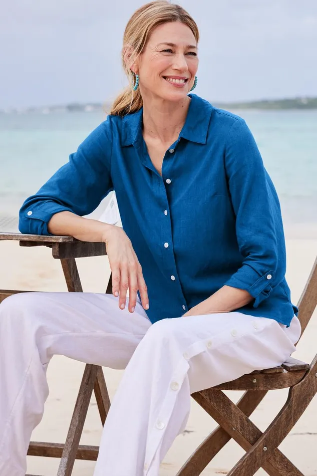 Women Jordan Linen Blend Shirt White Soft Surroundings Tops Women Jordan Linen Blend Shirt White Soft Surroundings Tops