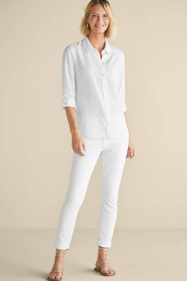 Women Jordan Linen Blend Shirt White Soft Surroundings Tops Women Jordan Linen Blend Shirt White Soft Surroundings Tops