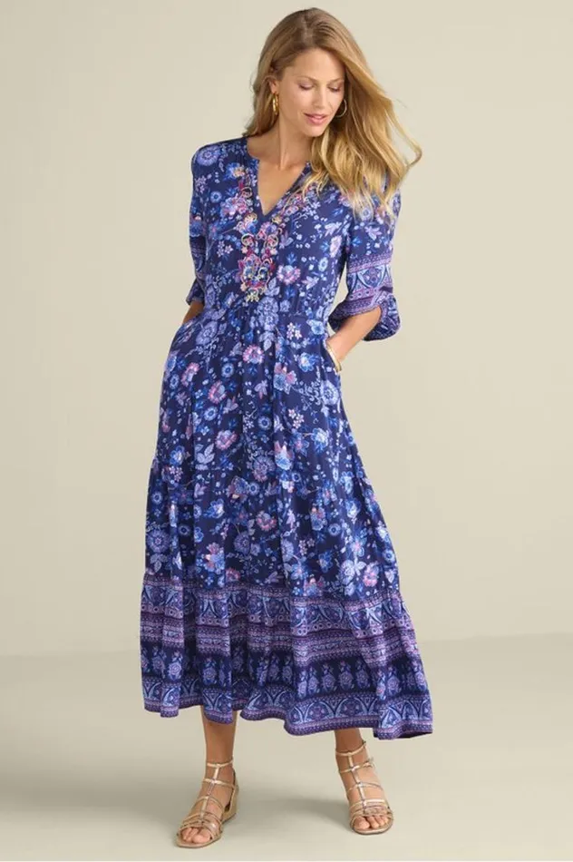 Women Jordana Midi Dress Sienna Floral Soft Surroundings Dresses