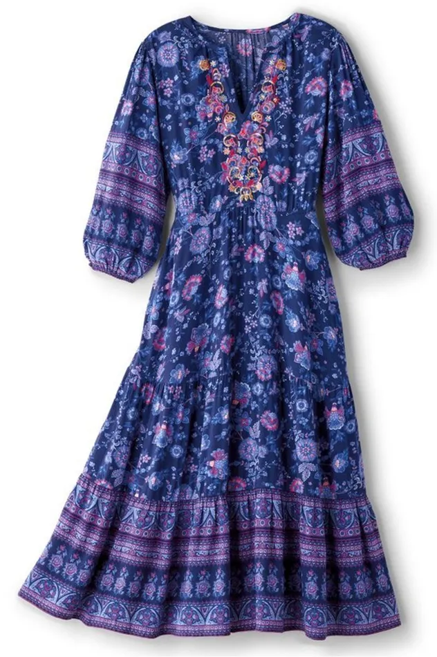Women Jordana Midi Dress Sienna Floral Soft Surroundings Dresses Women Jordana Midi Dress Sienna Floral Soft Surroundings Dresses