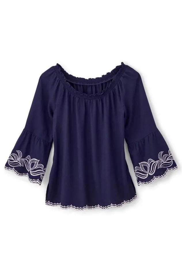 Women Josey Top Navy Soft Surroundings Tops Women Josey Top Navy Soft Surroundings Tops