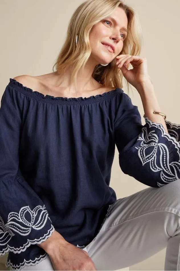 Women Josey Top Navy Soft Surroundings Tops Women Josey Top Navy Soft Surroundings Tops