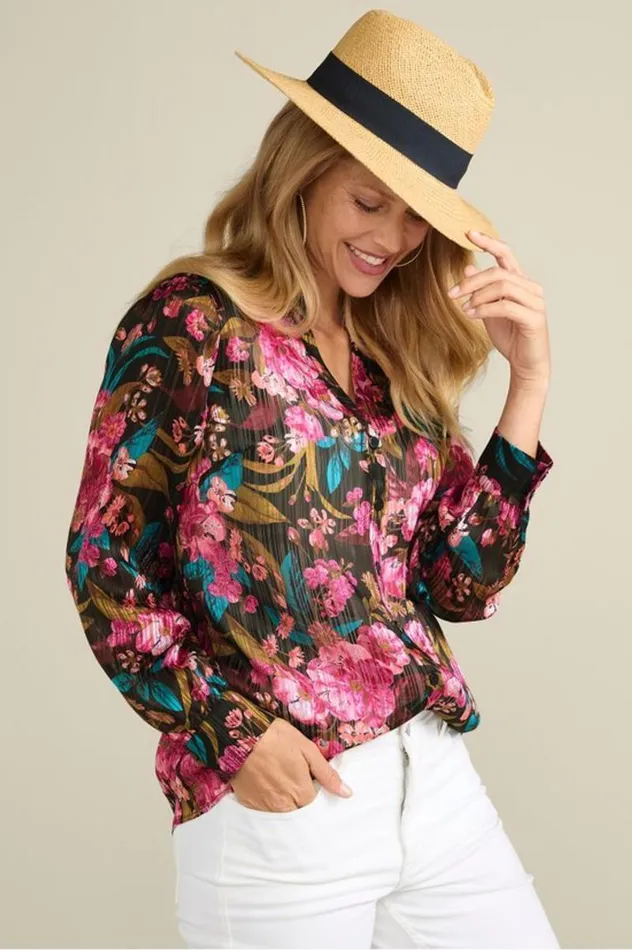 Women Josie Shimmer Shirt Solstice Floral Soft Surroundings Tops Women Josie Shimmer Shirt Solstice Floral Soft Surroundings Tops