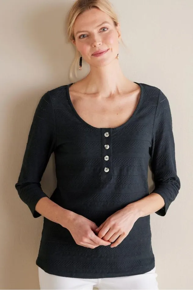 Women Jude Textured Top Black Soft Surroundings Tops