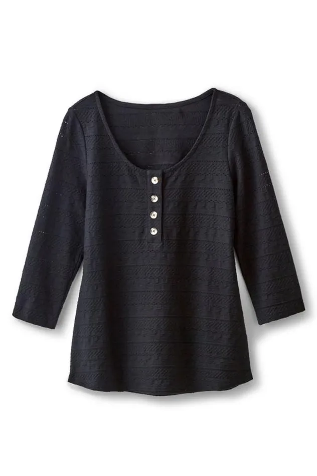 Women Jude Textured Top Black Soft Surroundings Tops Women Jude Textured Top Black Soft Surroundings Tops