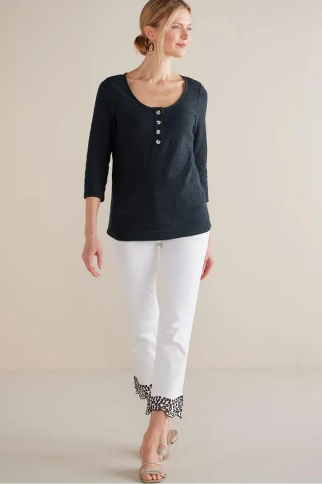 Women Jude Textured Top Black Soft Surroundings Tops Women Jude Textured Top Black Soft Surroundings Tops