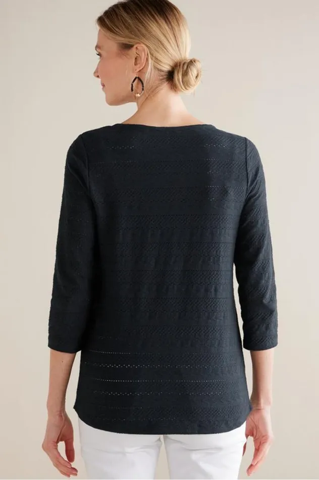 Women Jude Textured Top Black Soft Surroundings Tops Women Jude Textured Top Black Soft Surroundings Tops