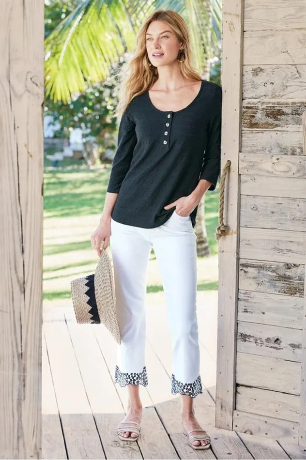 Women Jude Textured Top Black Soft Surroundings Tops Women Jude Textured Top Black Soft Surroundings Tops