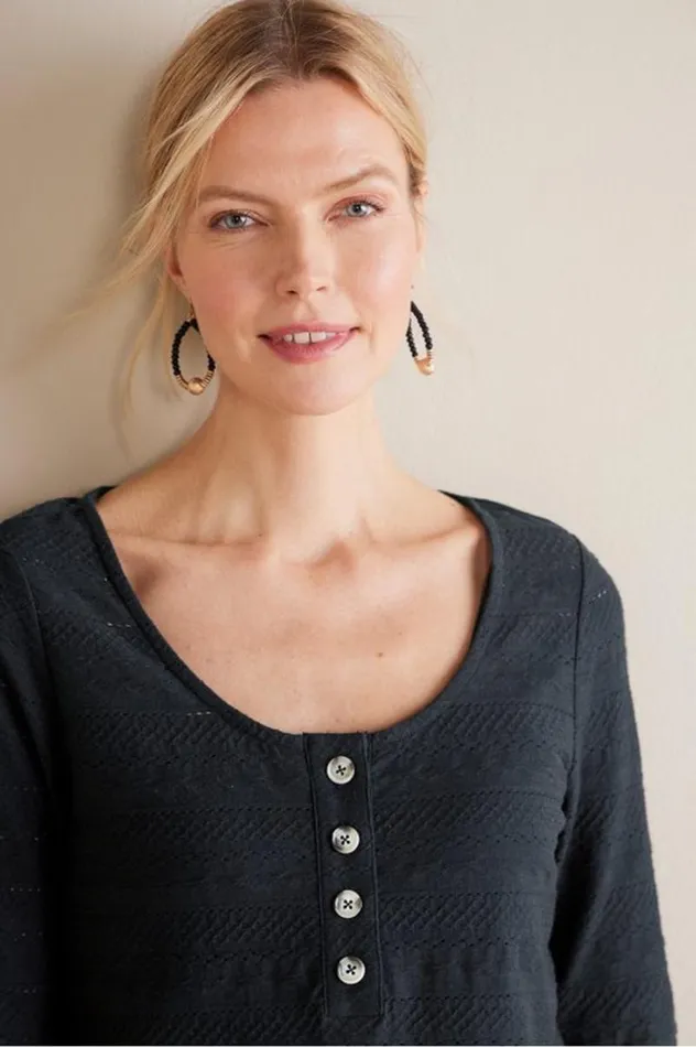 Women Jude Textured Top Black Soft Surroundings Tops Women Jude Textured Top Black Soft Surroundings Tops