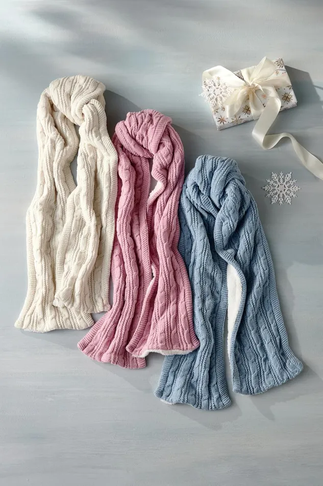 Women Jules Chenille Scarf Ivory Pearl Soft Surroundings Scarves and Wraps