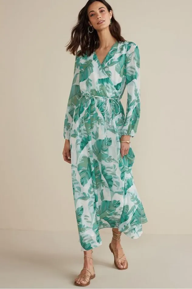 Women Kaia Maxi Dress Green Tropical Palm Soft Surroundings Dresses Women Kaia Maxi Dress Green Tropical Palm Soft Surroundings Dresses