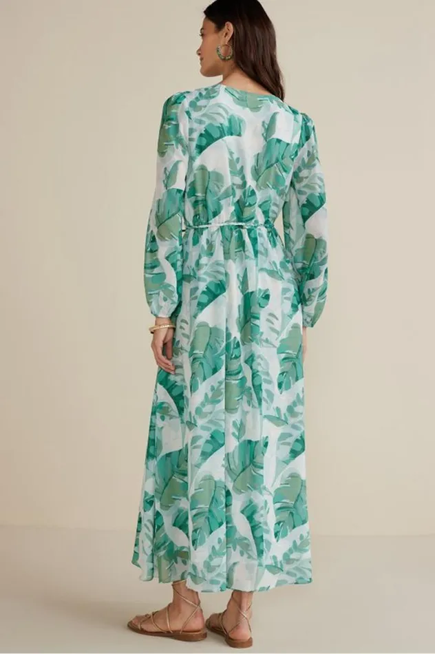 Women Kaia Maxi Dress Green Tropical Palm Soft Surroundings Dresses Women Kaia Maxi Dress Green Tropical Palm Soft Surroundings Dresses
