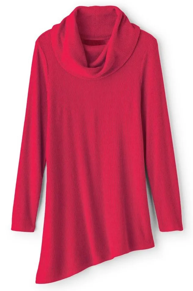 Women Kayla Rib Knit Cowl Neck Tunic Black Soft Surroundings Tops Women Kayla Rib Knit Cowl Neck Tunic Black Soft Surroundings Tops
