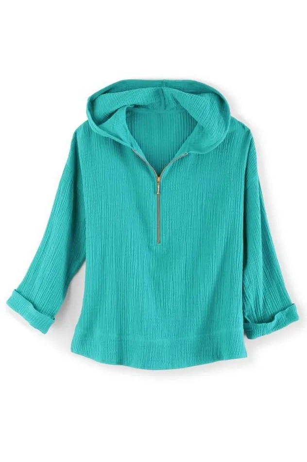 Women Kemia Gauze Hoodie American Beauty Soft Surroundings Tops Women Kemia Gauze Hoodie American Beauty Soft Surroundings Tops