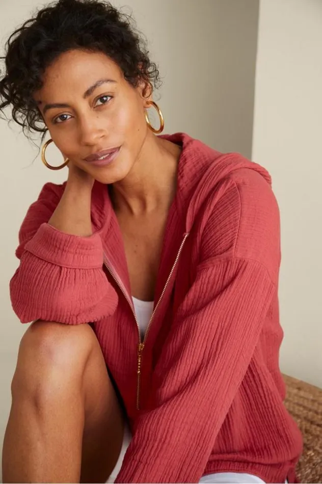 Women Kemia Gauze Hoodie American Beauty Soft Surroundings Tops Women Kemia Gauze Hoodie American Beauty Soft Surroundings Tops