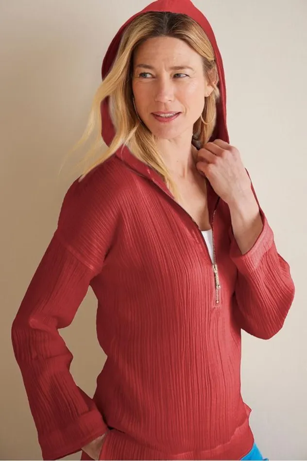 Women Kemia Gauze Hoodie American Beauty Soft Surroundings Tops Women Kemia Gauze Hoodie American Beauty Soft Surroundings Tops
