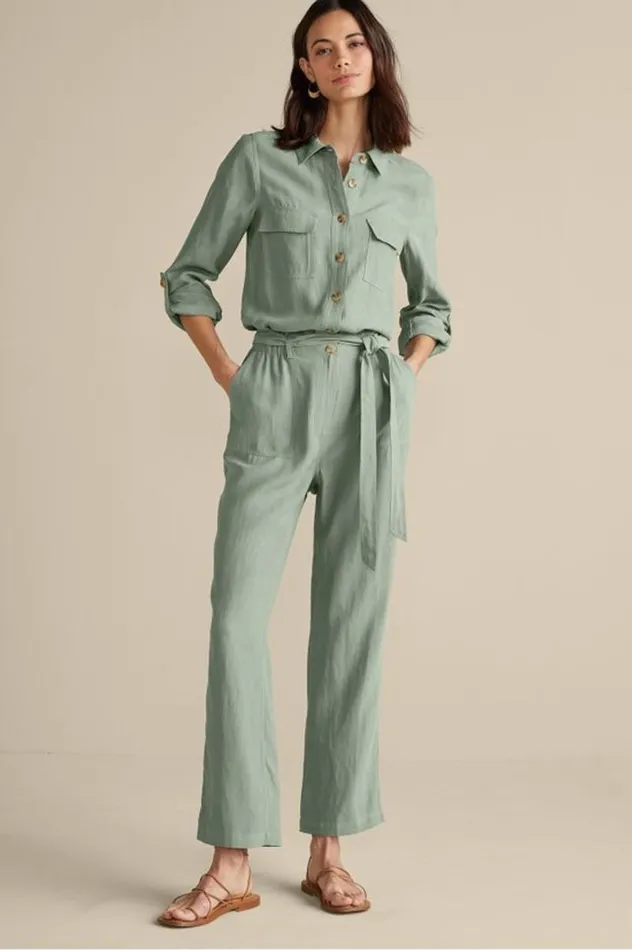 Women Kerry Jumpsuit Light Chambray Soft Surroundings Dresses