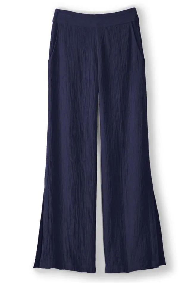 Women Khulani Wide Leg Gauze Pants Pink Peacock Soft Surroundings Pants Women Khulani Wide Leg Gauze Pants Pink Peacock Soft Surroundings Pants