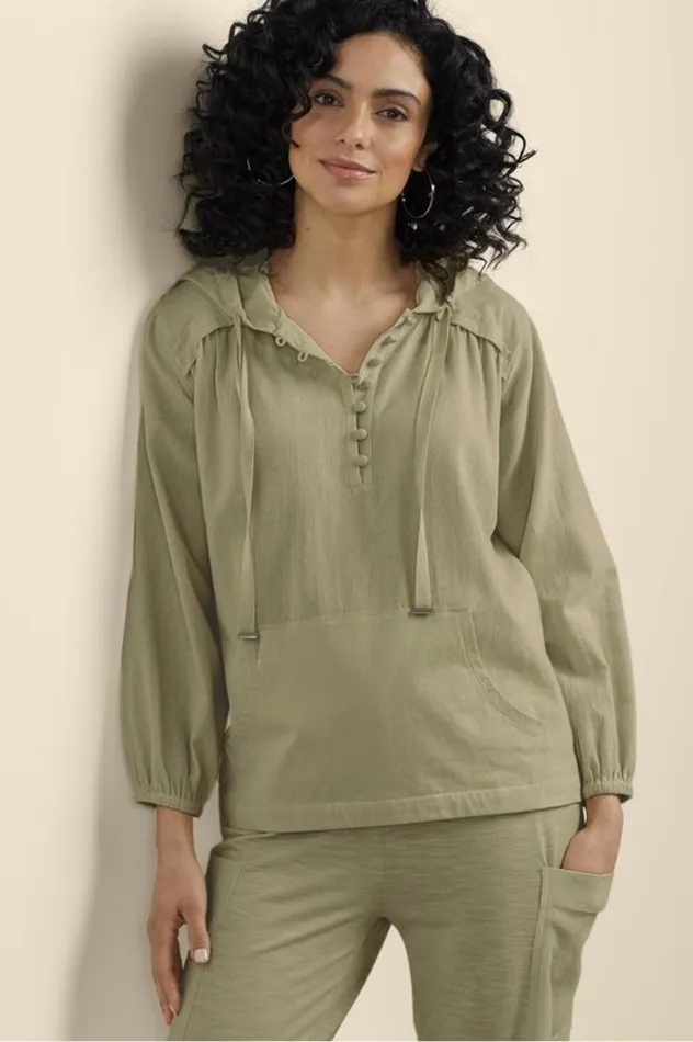 Women Lanai Hoodie Bay Leaf Soft Surroundings Tops