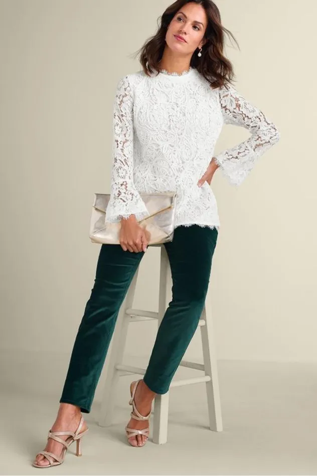 Women Lilith Lace Top White Soft Surroundings Tops Women Lilith Lace Top White Soft Surroundings Tops