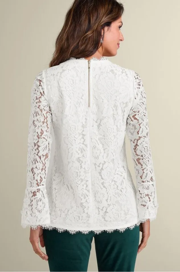 Women Lilith Lace Top White Soft Surroundings Tops Women Lilith Lace Top White Soft Surroundings Tops