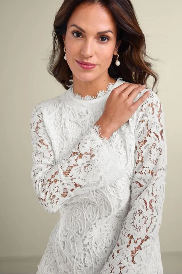 Women Lilith Lace Top White Soft Surroundings Tops Women Lilith Lace Top White Soft Surroundings Tops