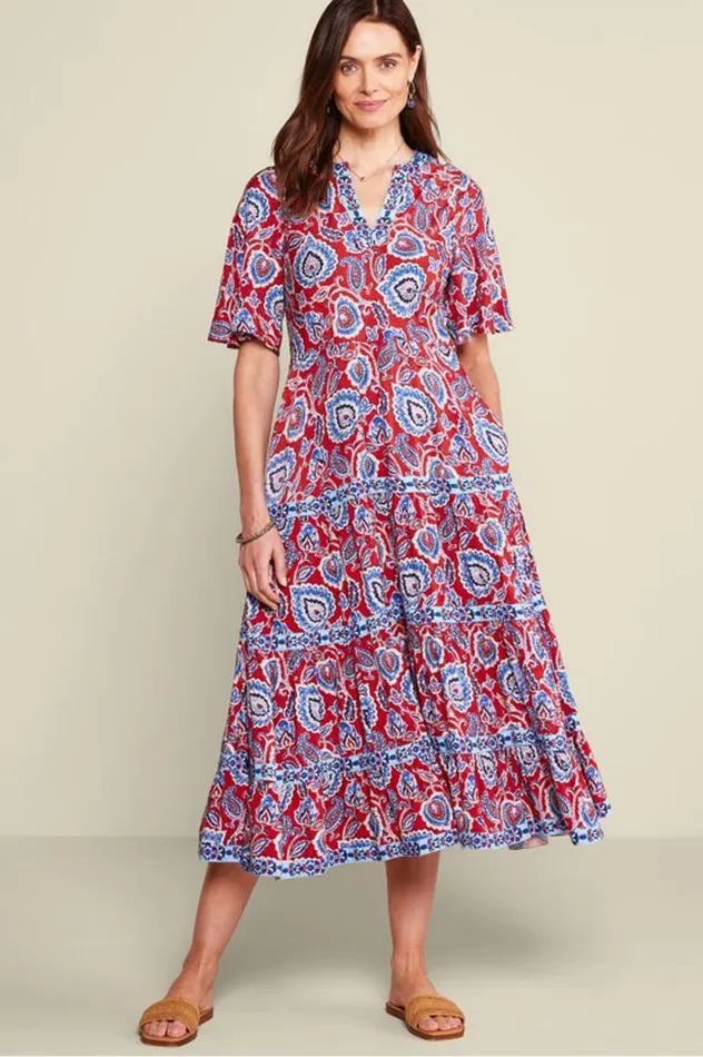Women Lilith Midi Dress Cynthera Floralborder Soft Surroundings Dresses