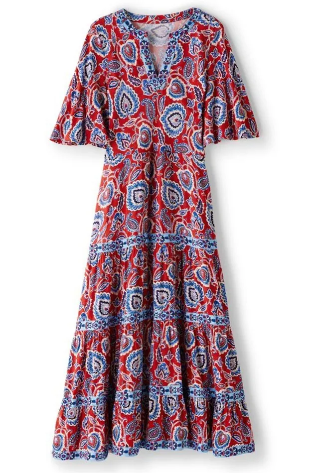 Women Lilith Midi Dress Cynthera Floralborder Soft Surroundings Dresses Women Lilith Midi Dress Cynthera Floralborder Soft Surroundings Dresses