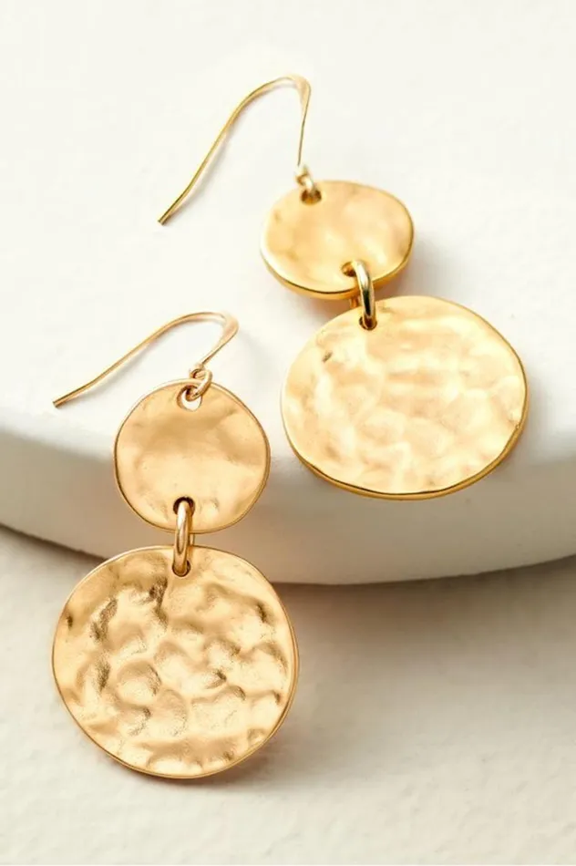 Women Lira Drop Earrings Satin Gold Soft Surroundings Jewelry