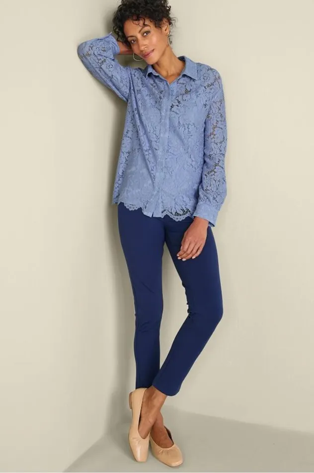 Women Lisa Lace Button Front Black Soft Surroundings Tops Women Lisa Lace Button Front Black Soft Surroundings Tops