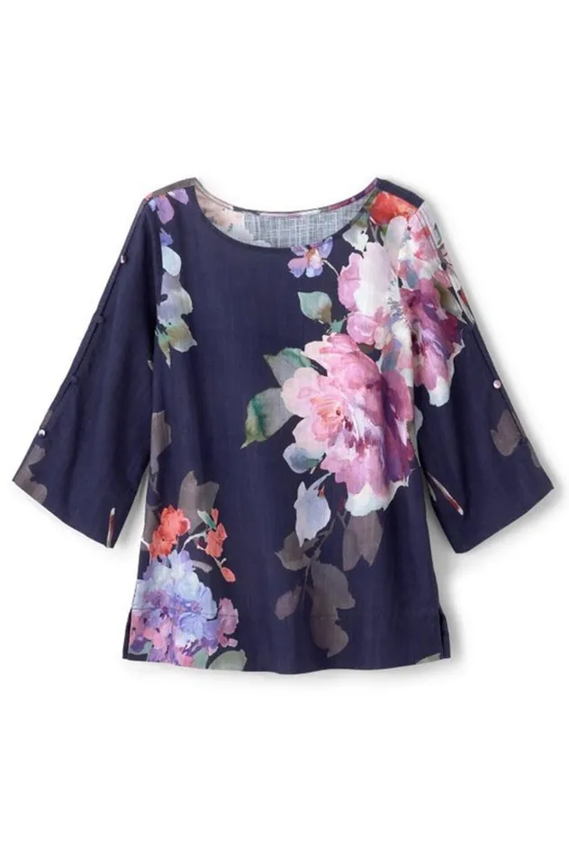 Women Lizette Top Marseille Floral Exploded Soft Surroundings Tops Women Lizette Top Marseille Floral Exploded Soft Surroundings Tops