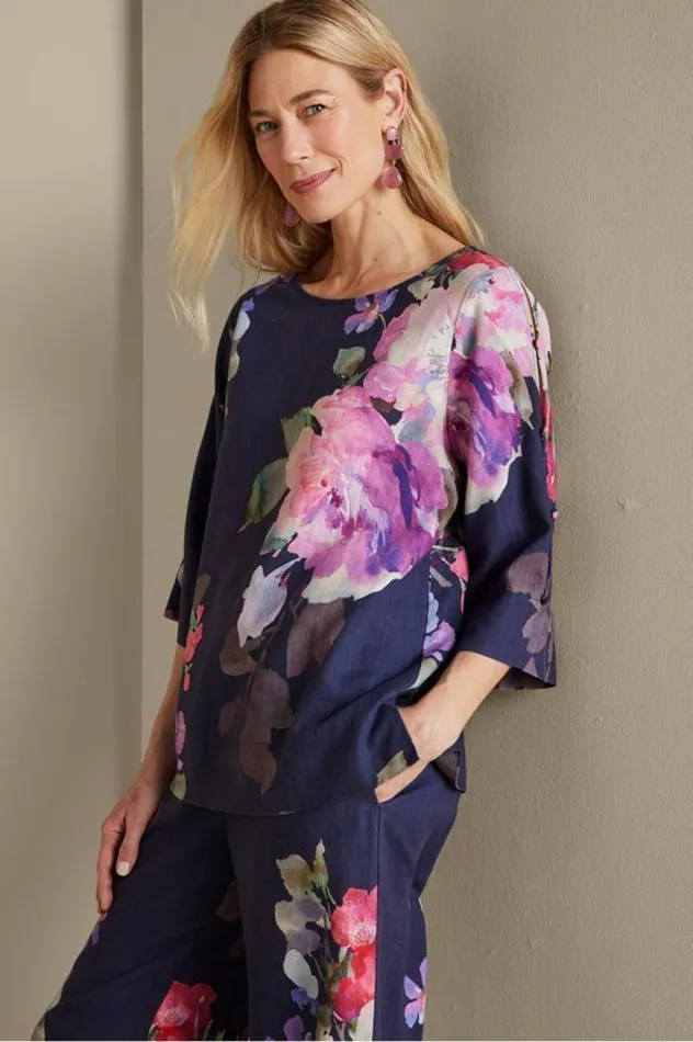 Women Lizette Top Marseille Floral Exploded Soft Surroundings Tops Women Lizette Top Marseille Floral Exploded Soft Surroundings Tops