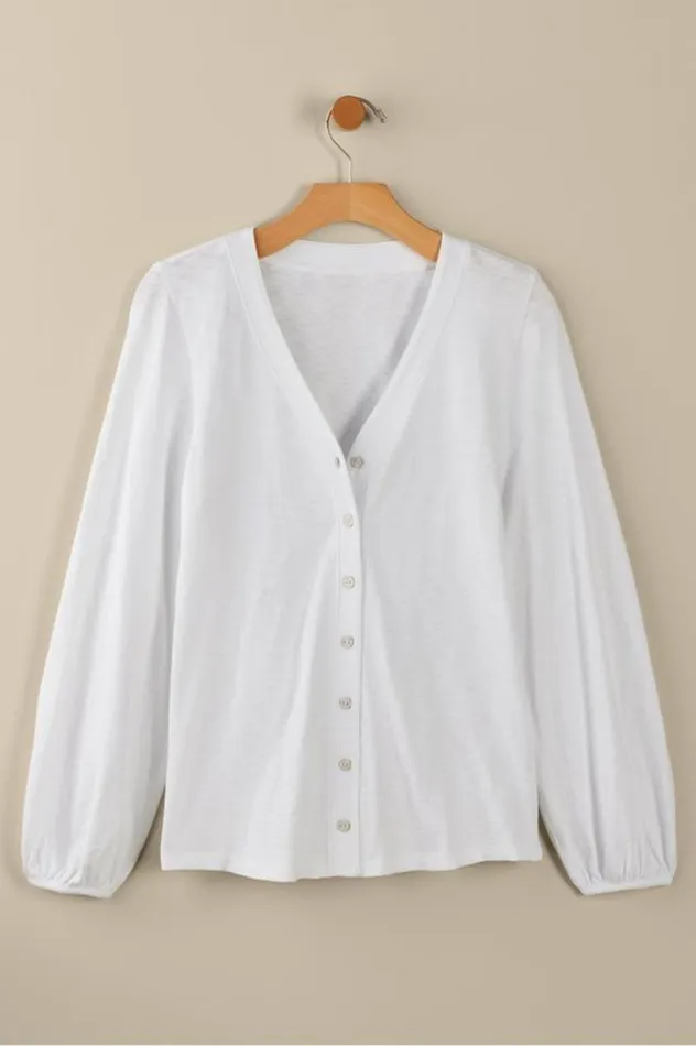 Women Lorna Button Front Top Swedish Blue Soft Surroundings Tops