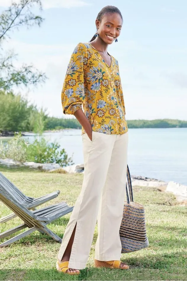 Women Lorna Button Front Top Swedish Blue Soft Surroundings Tops Women Lorna Button Front Top Swedish Blue Soft Surroundings Tops