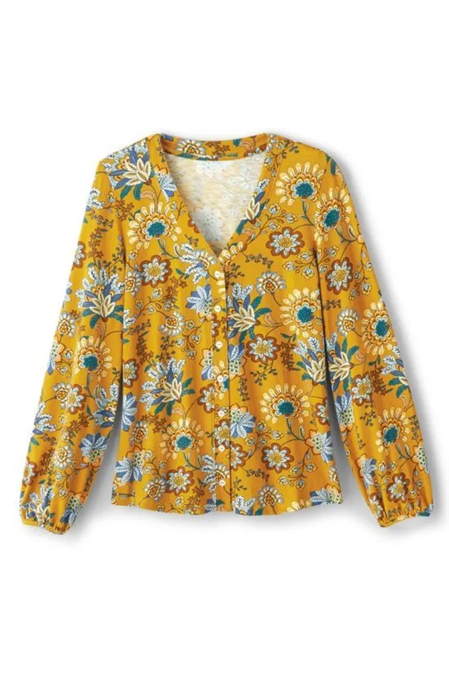 Women Lorna Button Front Top Swedish Blue Soft Surroundings Tops Women Lorna Button Front Top Swedish Blue Soft Surroundings Tops