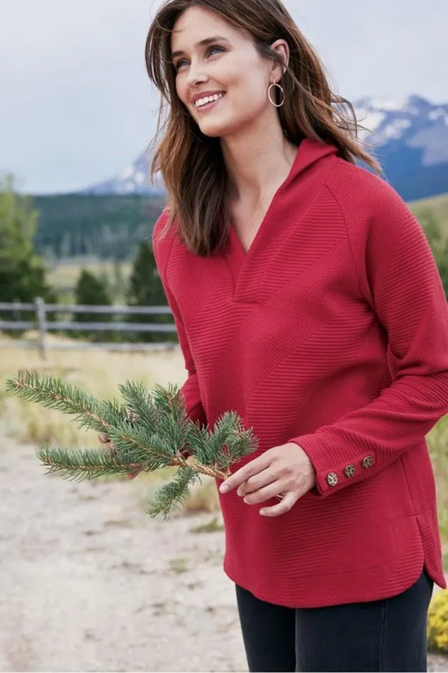Women Macie Pullover Sangria Red Soft Surroundings Tops Women Macie Pullover Sangria Red Soft Surroundings Tops