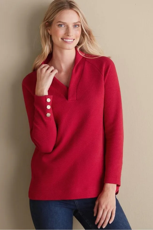 Women Macie Pullover Sangria Red Soft Surroundings Tops Women Macie Pullover Sangria Red Soft Surroundings Tops