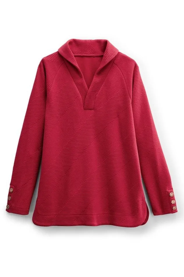 Women Macie Pullover Sangria Red Soft Surroundings Tops Women Macie Pullover Sangria Red Soft Surroundings Tops