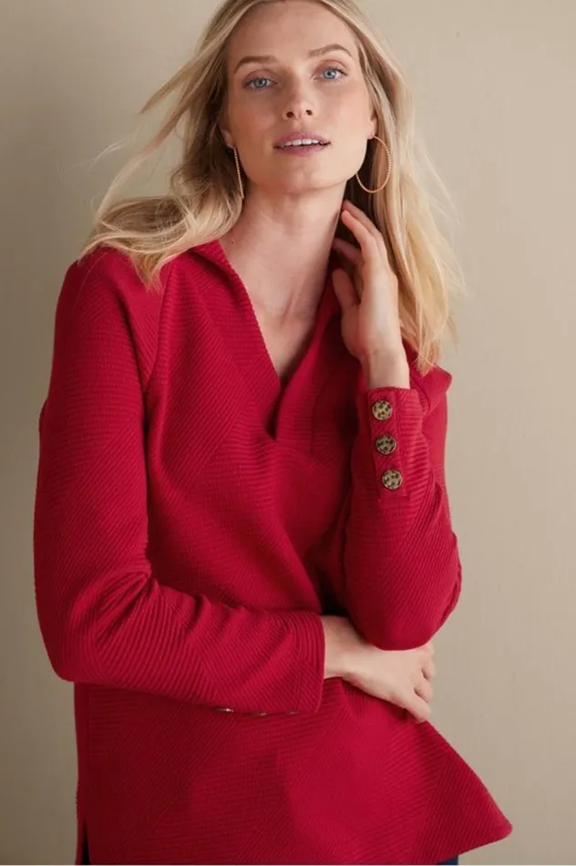 Women Macie Pullover Sangria Red Soft Surroundings Tops Women Macie Pullover Sangria Red Soft Surroundings Tops
