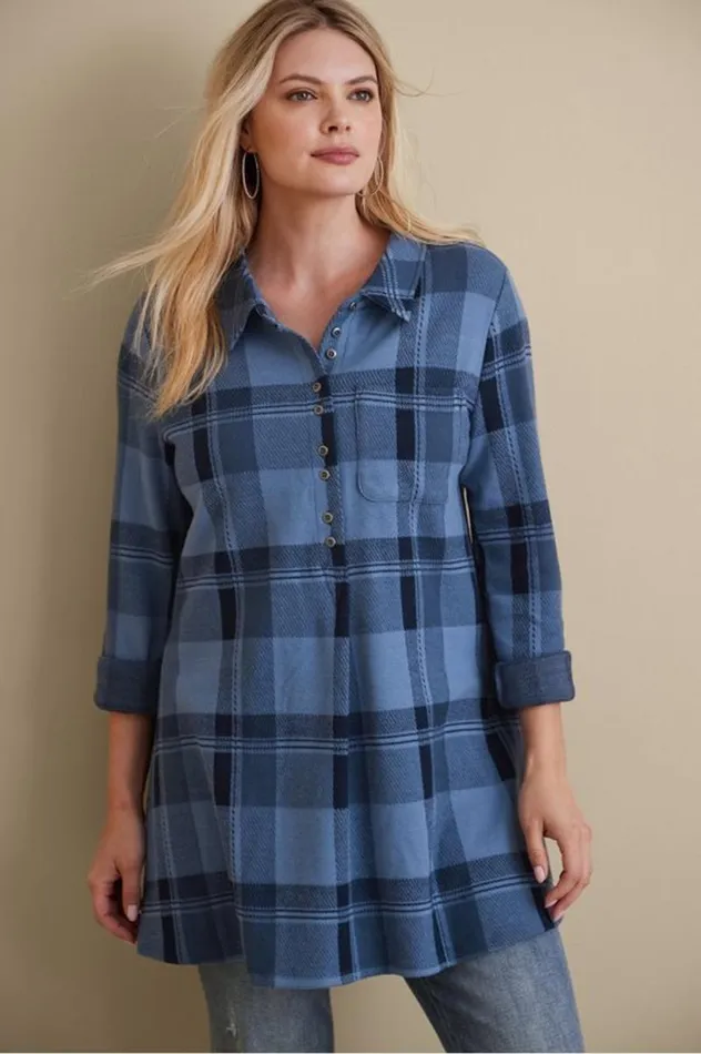 Women Mad About Plaid Top Charcoal Plaid Soft Surroundings Tops Women Mad About Plaid Top Charcoal Plaid Soft Surroundings Tops