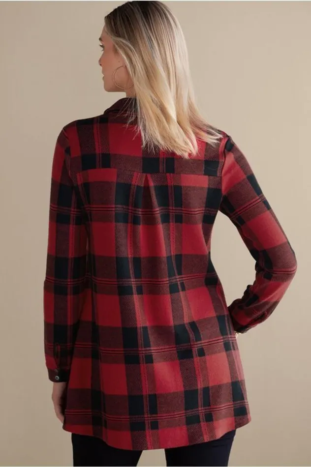 Women Mad About Plaid Top Charcoal Plaid Soft Surroundings Tops Women Mad About Plaid Top Charcoal Plaid Soft Surroundings Tops