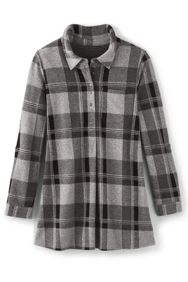 Women Mad About Plaid Top Charcoal Plaid Soft Surroundings Tops Women Mad About Plaid Top Charcoal Plaid Soft Surroundings Tops